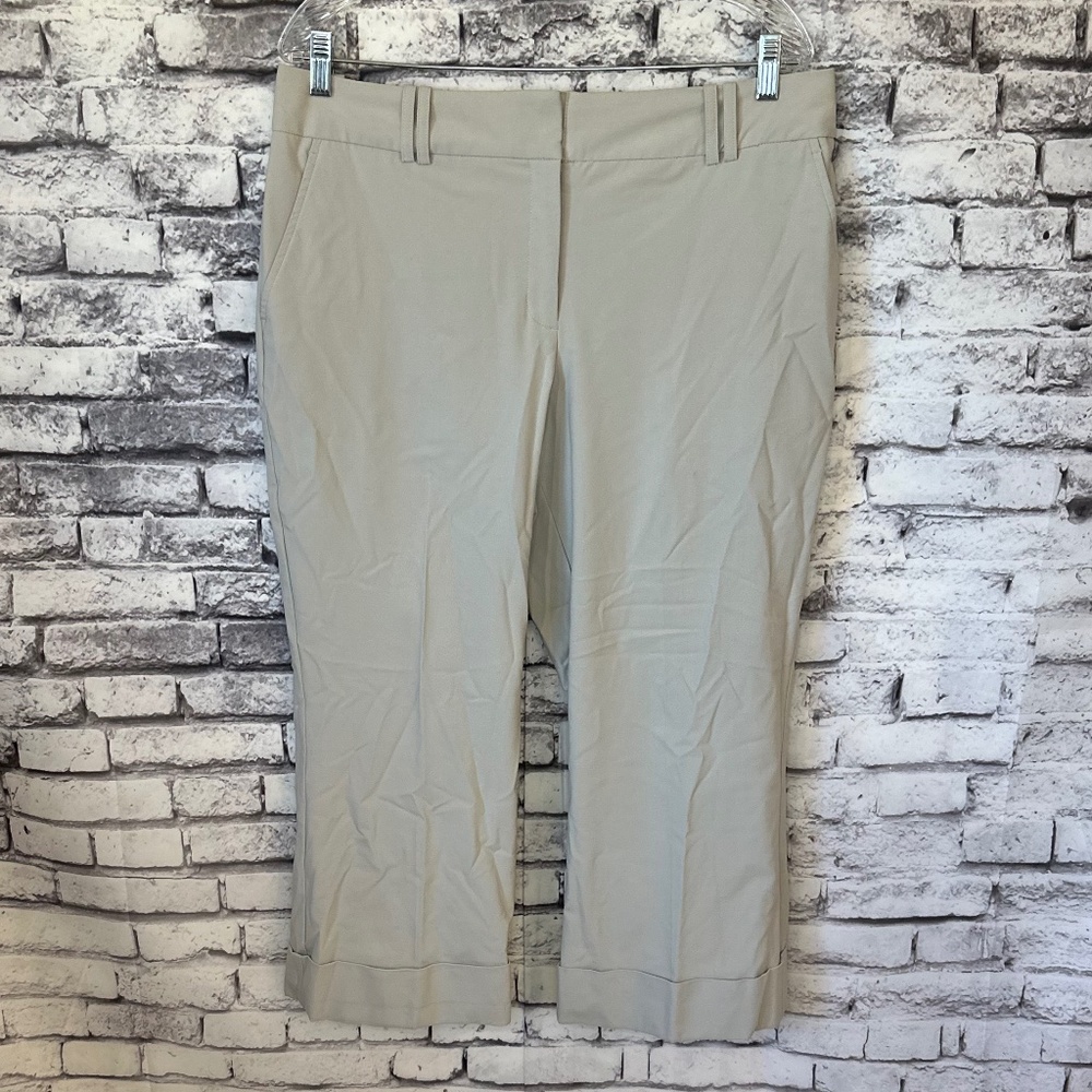 Worthington Works Stretch Separates Light Beige Cropped Pants Size 14